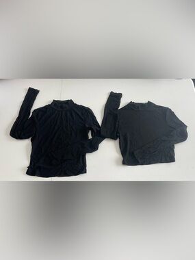 Black Sheer Long Sleeve Top